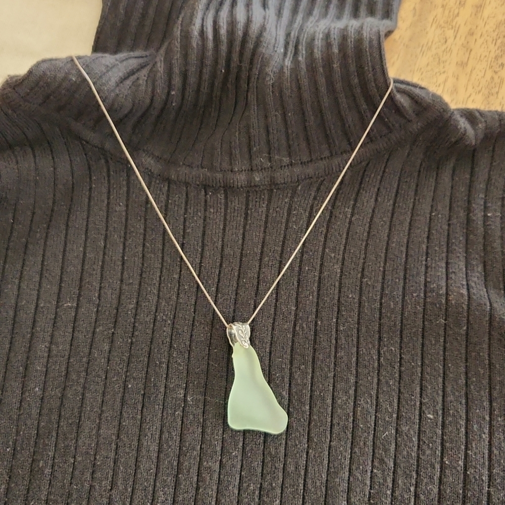 Large Pacific Ocean Seaglass Pendant